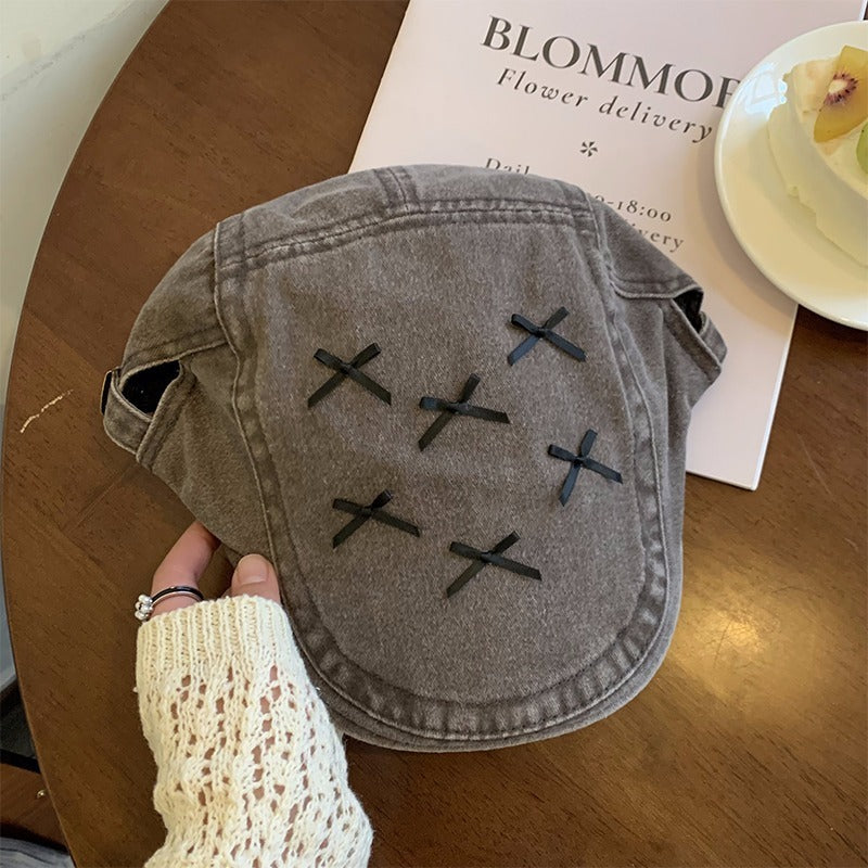 Bow Advance Hats Casual Face Peaked Cap Beret