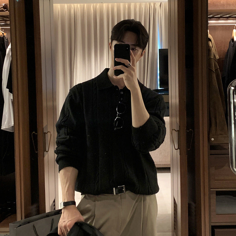Winter Warm Lapel Sweater Men&