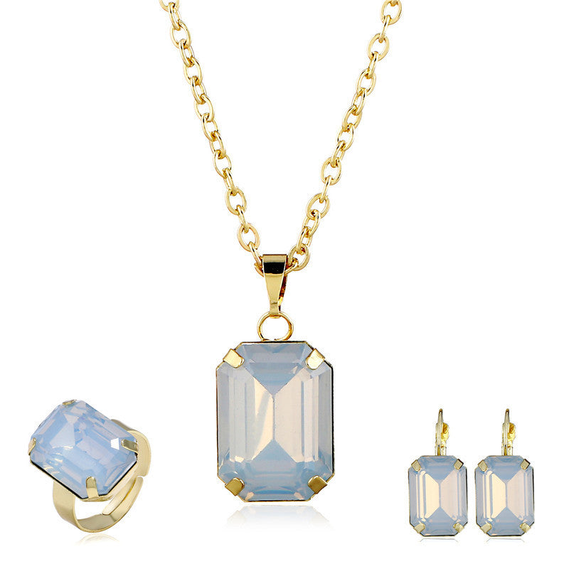 Full jewelry set displayed on velvet background