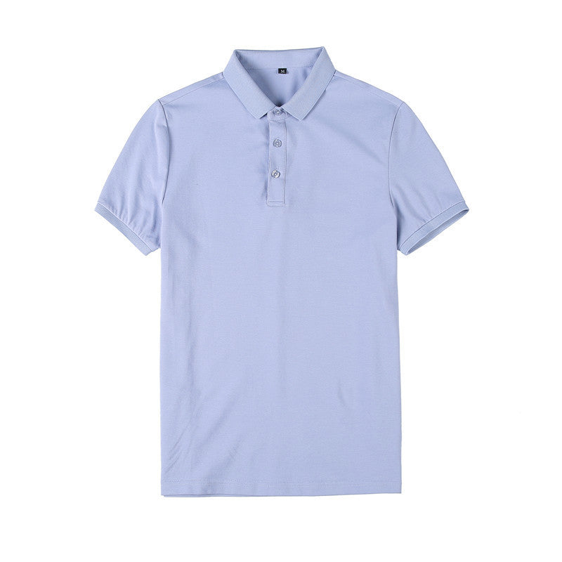 Solid Color Polo Shirt Youth Business Casual Lapels Short Sleeve