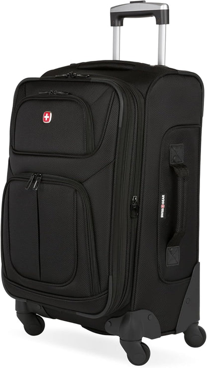 Sion Softside Expandable Luggage - Stylish Black Carry-On with Ultimate Packing Capacity and Convenient Features