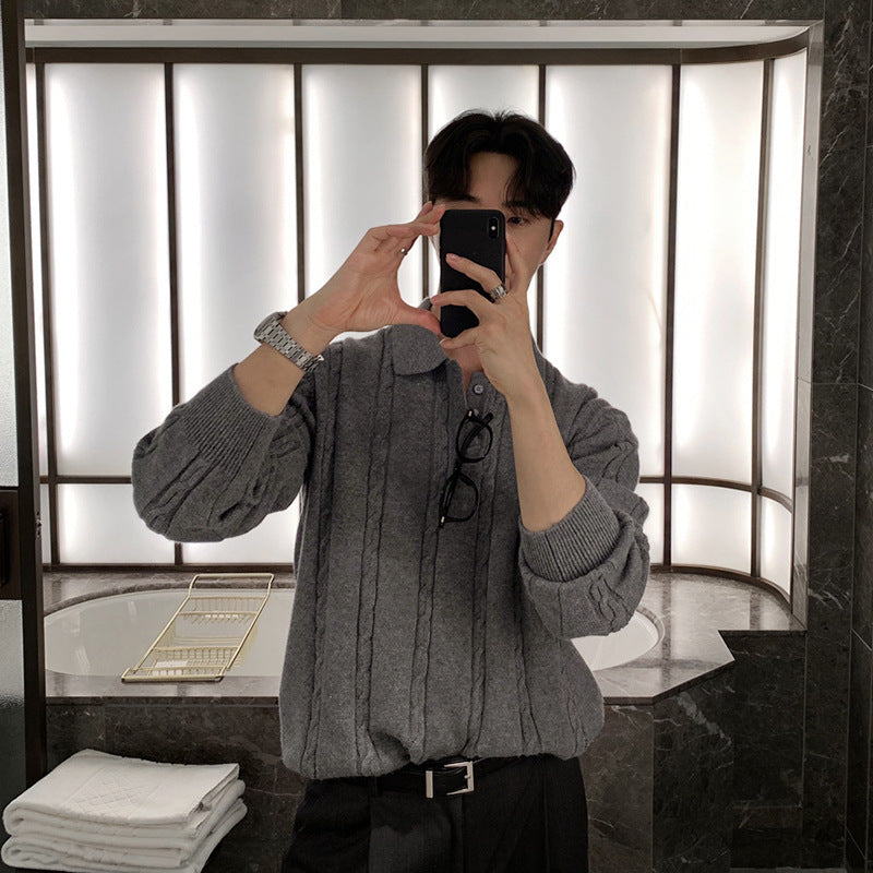 Winter Warm Lapel Sweater Men&