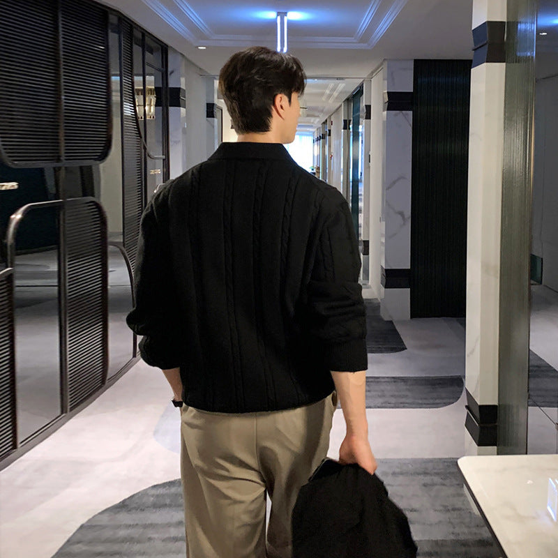 Winter Warm Lapel Sweater Men&