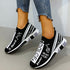 Top view of breathable mesh slip-on sports shoes

