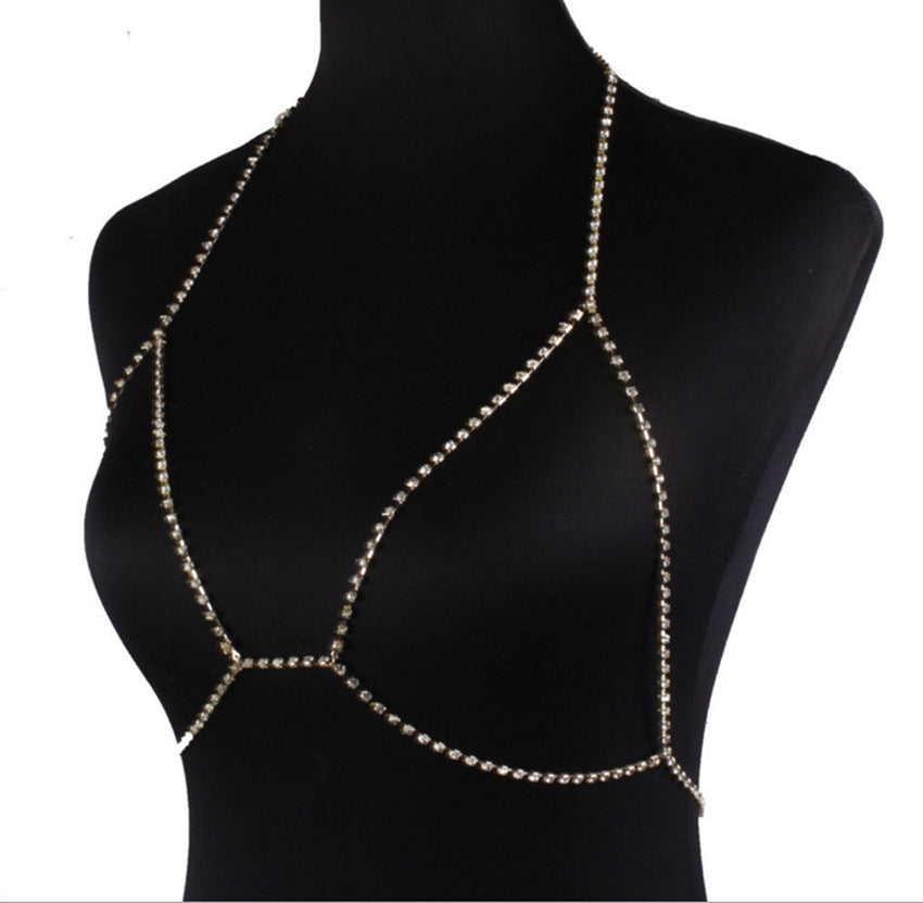 Adjustable clasp of women’s rhinestone body chain

