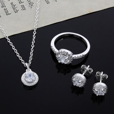 Sparkling cubic zirconia necklace close-up


