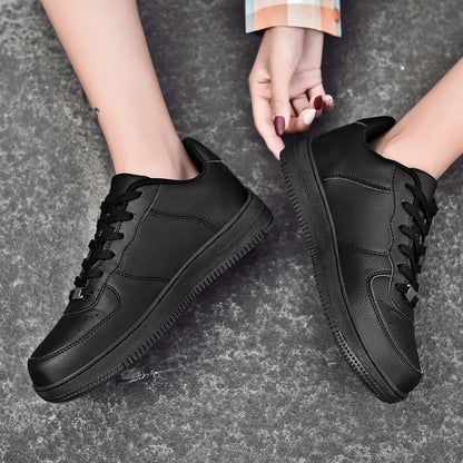 &quot;Close-up of genuine leather upper on casual sneakers&quot;

