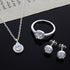 Jewelry set on model with formal gown

