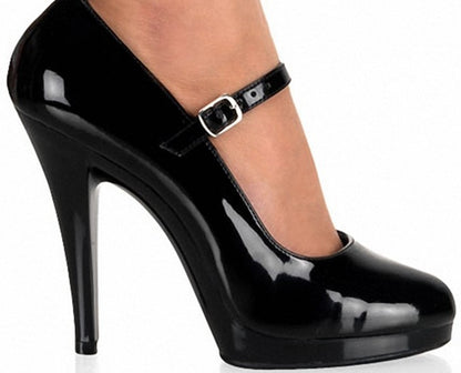 Close-up of ankle buckle on formal heels

