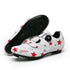 Cyclist wearing bike shoes on mountain trail

