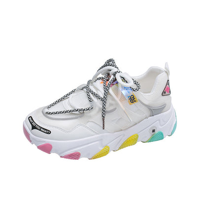 &quot;White breathable sneakers styled with athletic wear&quot;

