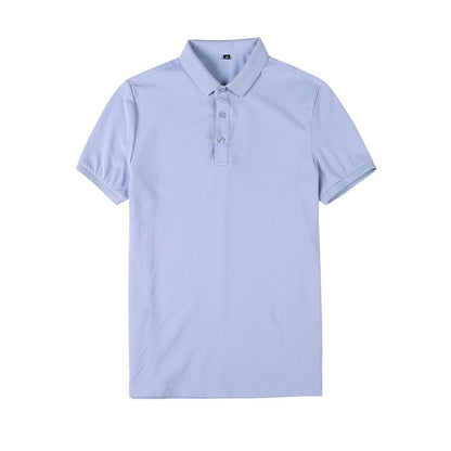 Solid Color Polo Shirt Youth Business Casual Lapels Short Sleeve