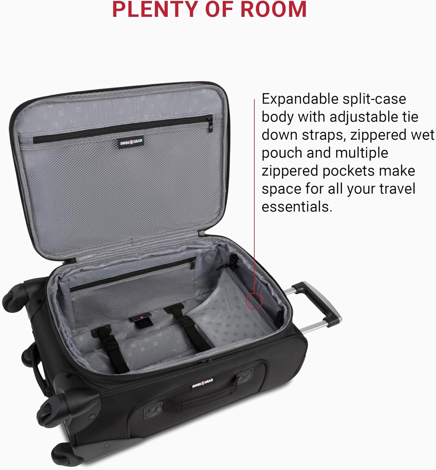 Sion Softside Expandable Luggage - Stylish Black Carry-On with Ultimate Packing Capacity and Convenient Features